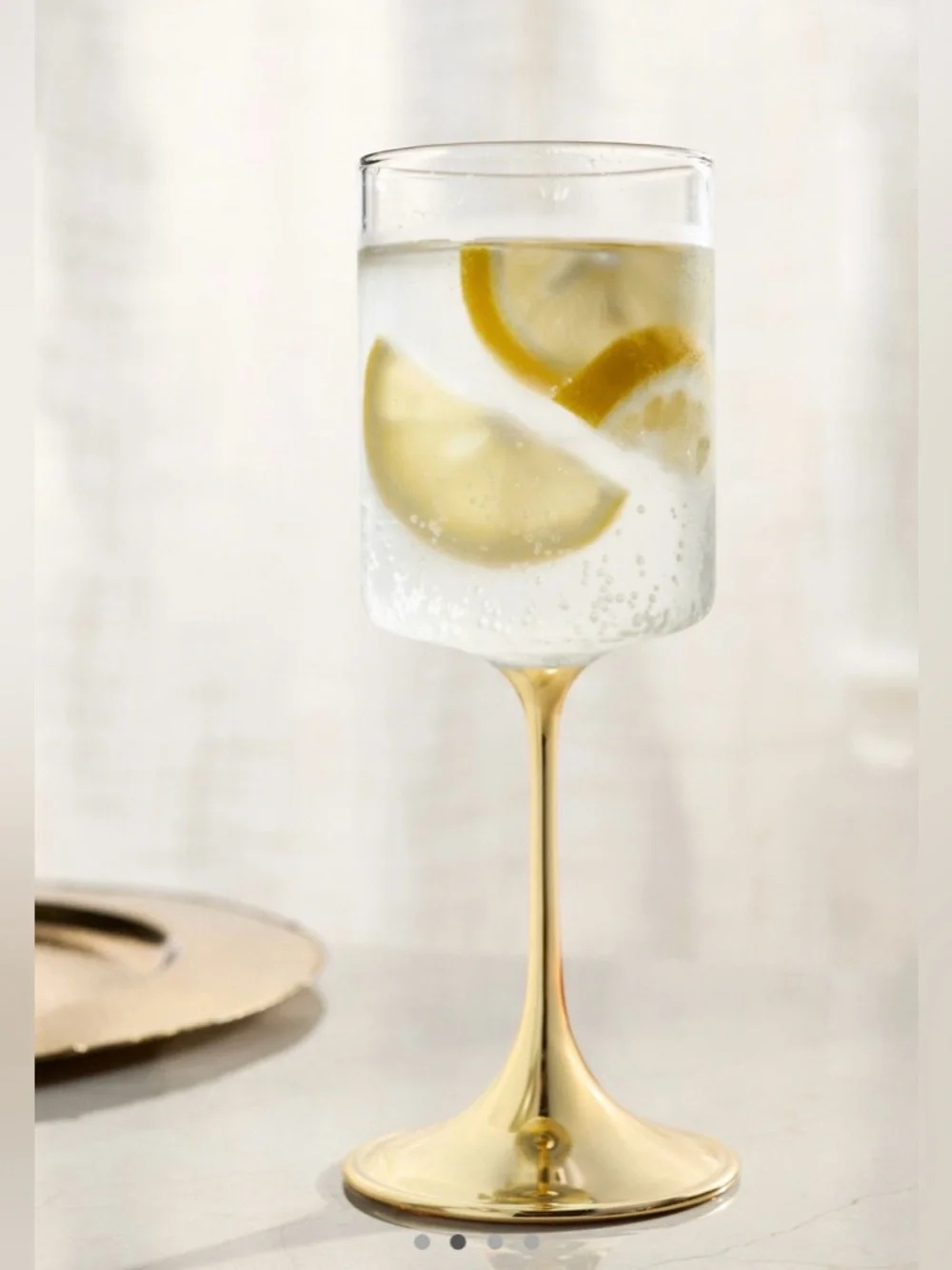 Anthropologie Morgan Metallic Wine Glasses, Set of 2, NIP
